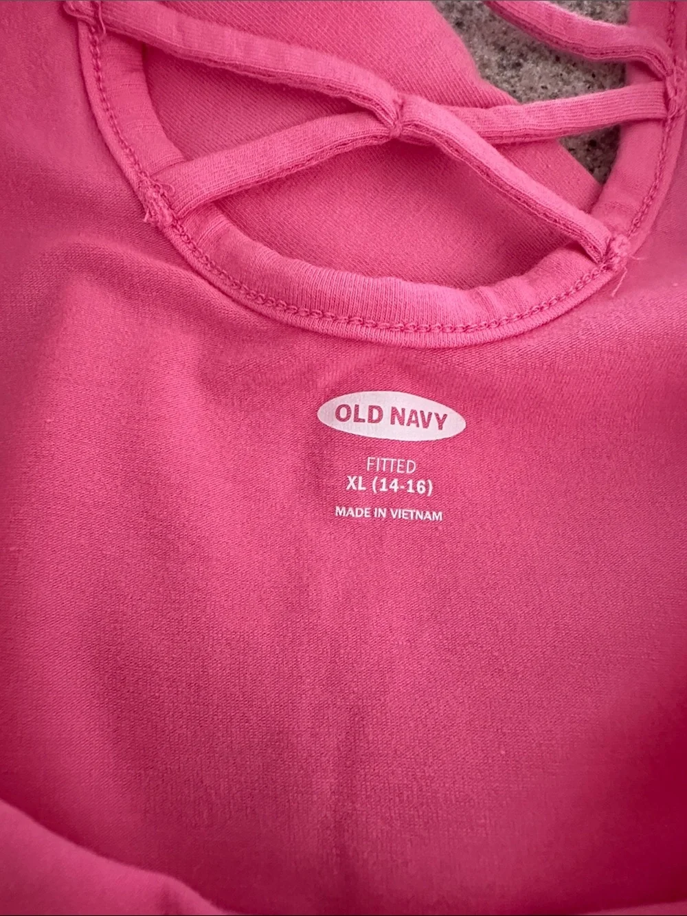 Old Navy Hot Pink Crisscross Back Tank Top